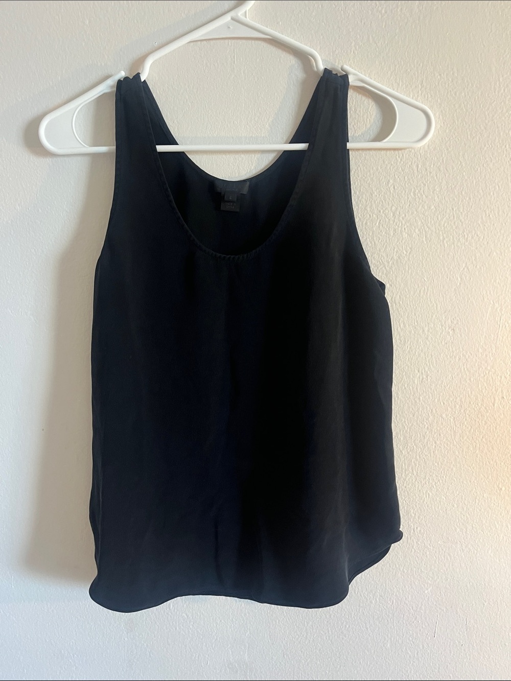 SILK J. Crew Black Scoop Neck Tank Top